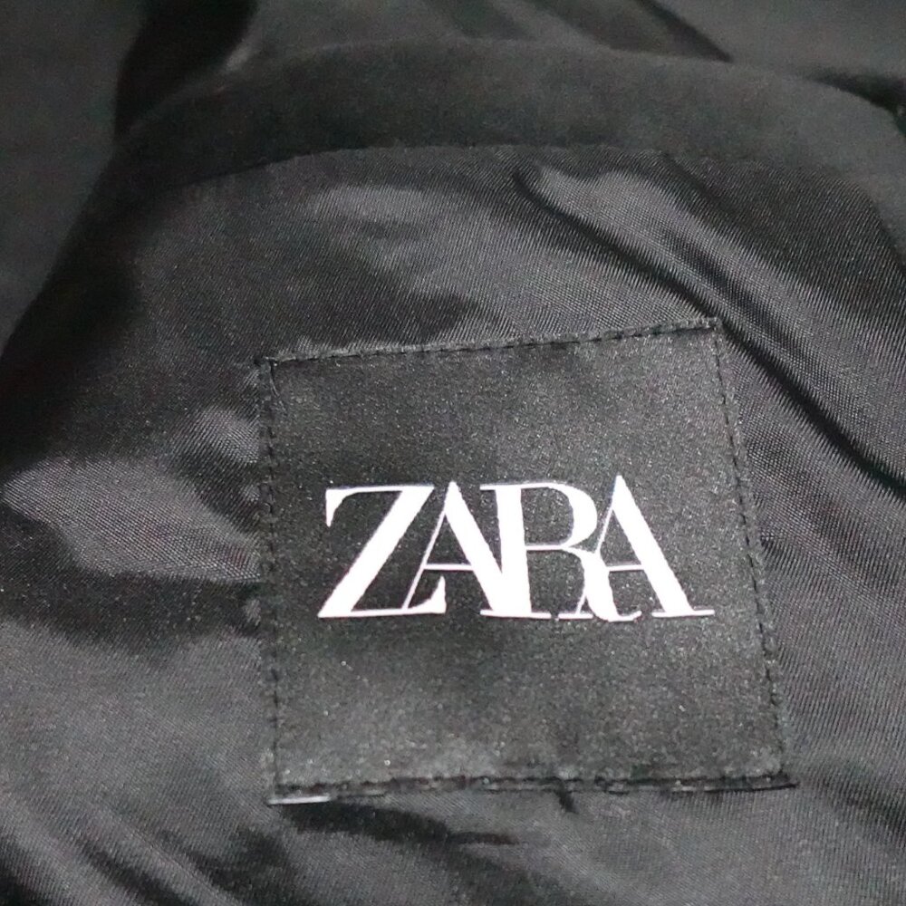 ZARA Velvet Jacket Men's Large Black Full Zip Pockets Long Sleeve MSRP $139 - Picture 4 of 13